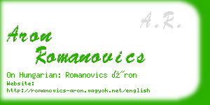 aron romanovics business card